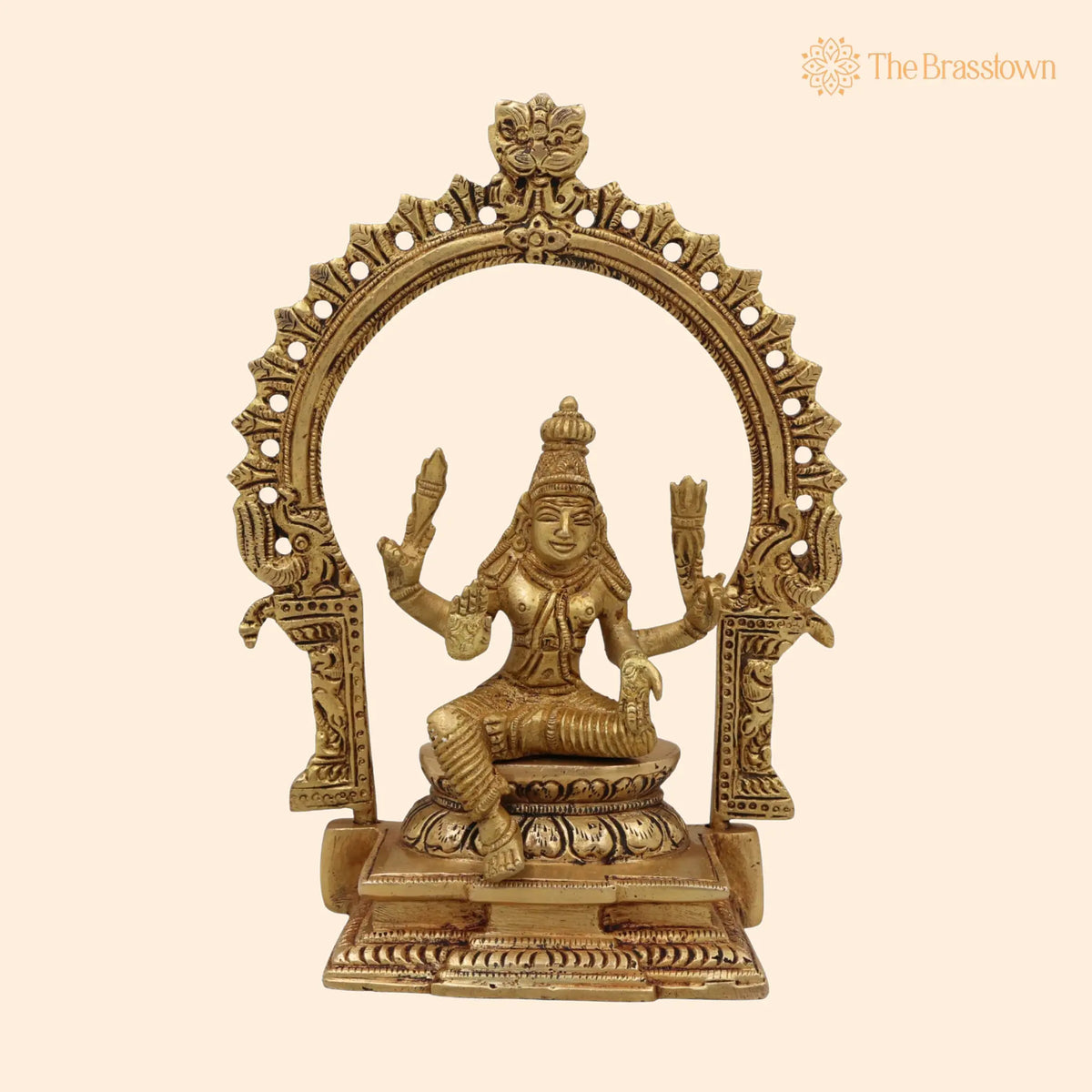 Brass Murugan Idol – Handcrafted Kartikeya Subramanya Skanda Statue, Pital Shanmuga Moorti for Pooja Room Home Décor Gift 7.5 Inch 1