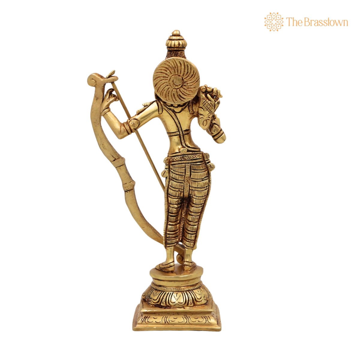 Brass Sri Ram Idol – Handcrafted Shree Rama Murti, Ramachandra Statue, Kodanda Ramar Vigraham for Puja, Home Mandir & Décor 9 Inch 4