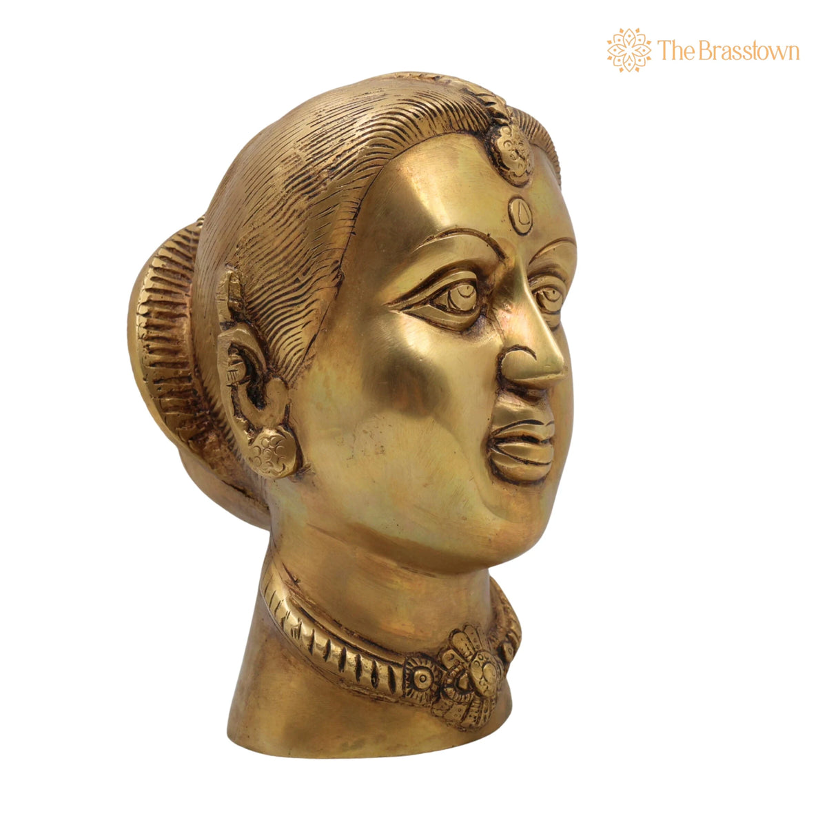 Brass Gowri Face Idol – Handcrafted Home Temple, Décor & Gifting 7 Inch 2