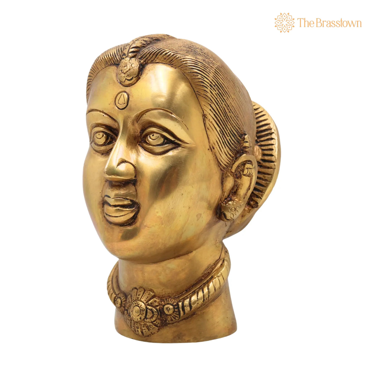 Brass Gowri Face Idol – Handcrafted Home Temple, Décor & Gifting 7 Inch 3