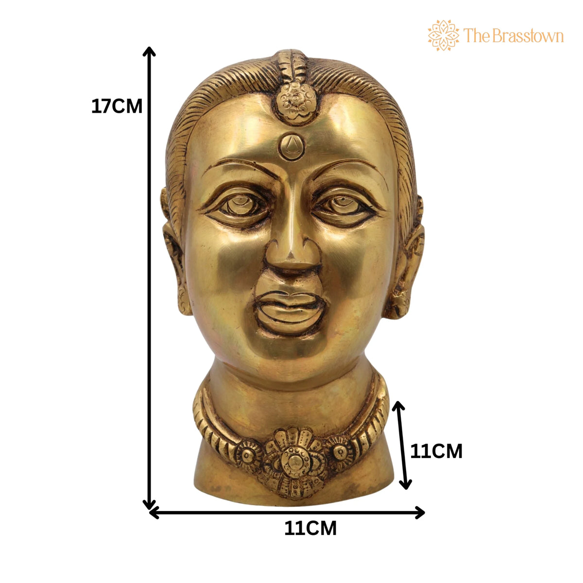 Brass Gowri Face Idol – Handcrafted Home Temple, Décor & Gifting 7 Inch 5