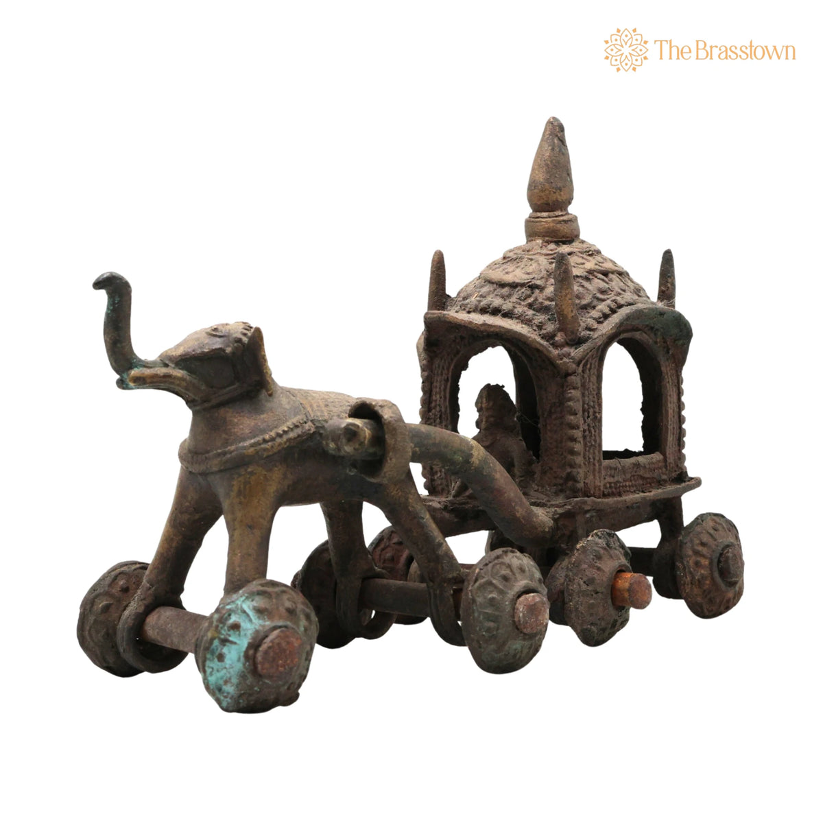 Brass Antique Horse Cart Showpiece – Handcrafted Bullock Cart Décor 6.5 Inch 3