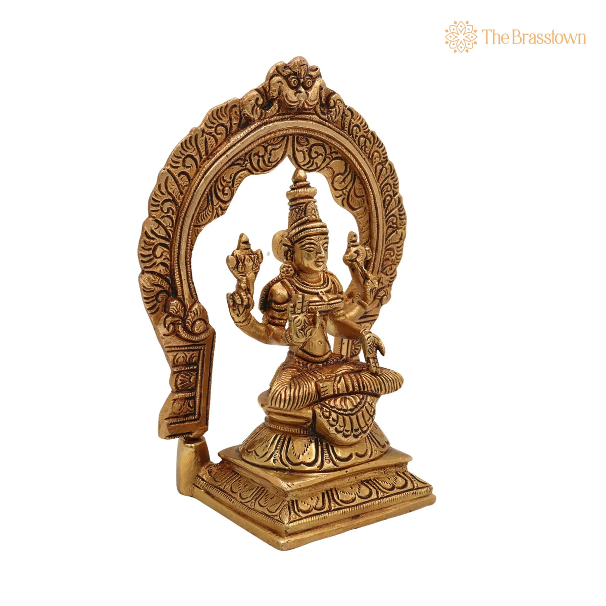Brass Parvati Devi Idol – Handcrafted Mookambika Statue, Adi Shakti Murti for Pooja 7 Inch 3