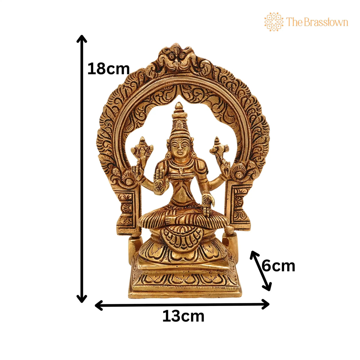 Brass Parvati Devi Idol – Handcrafted Mookambika Statue, Adi Shakti Murti for Pooja 7 Inch 5
