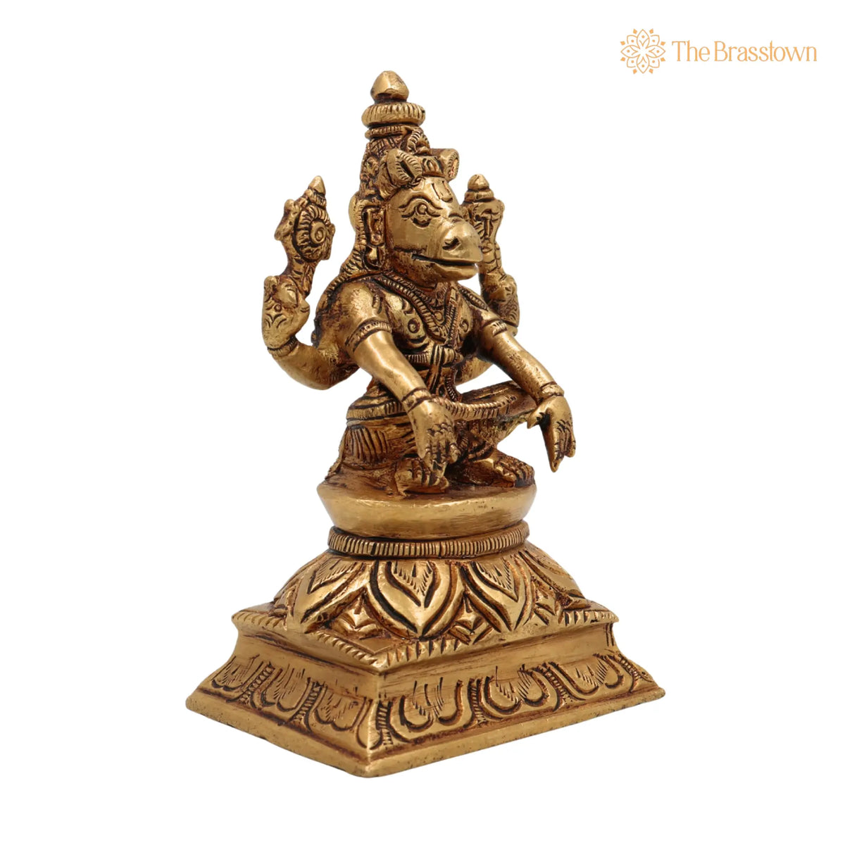 Brass Lord Hayagriva Idol – Handcrafted Hayagreeva Murti Hayavadana Statue Vidya Varada Vigraha for Puja, Home Temple, Décor & Gifts 4.5 Inch 2