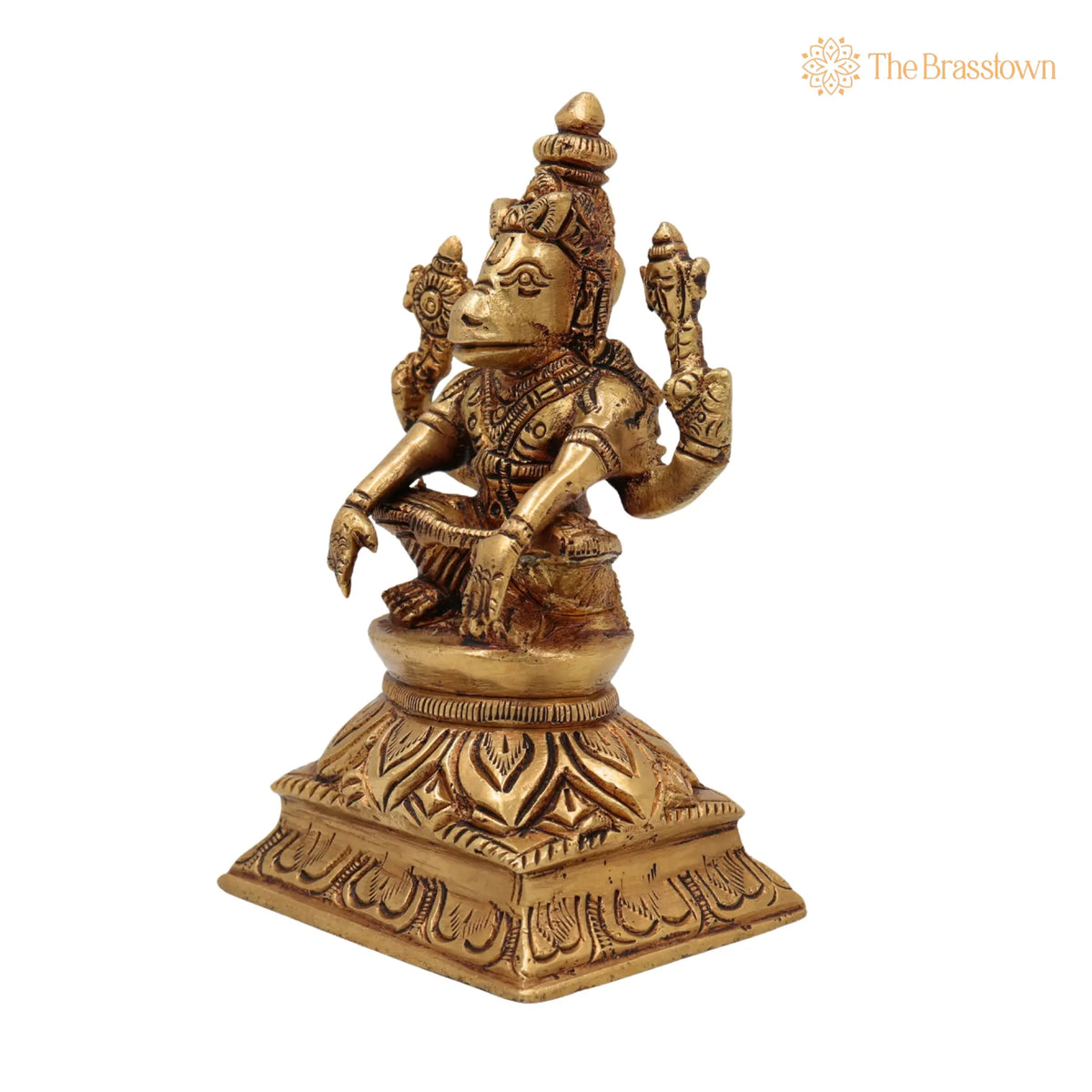 Brass Lord Hayagriva Idol – Handcrafted Hayagreeva Murti Hayavadana Statue Vidya Varada Vigraha for Puja, Home Temple, Décor & Gifts 4.5 Inch 3