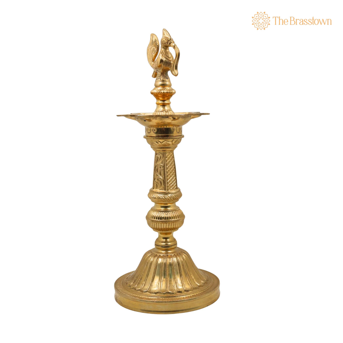 Brass Deepam – Handcrafted Pital Kuthu Vilakku Nilavilakku, Deepa, Temple Pooja Lamp 17 Inch 2