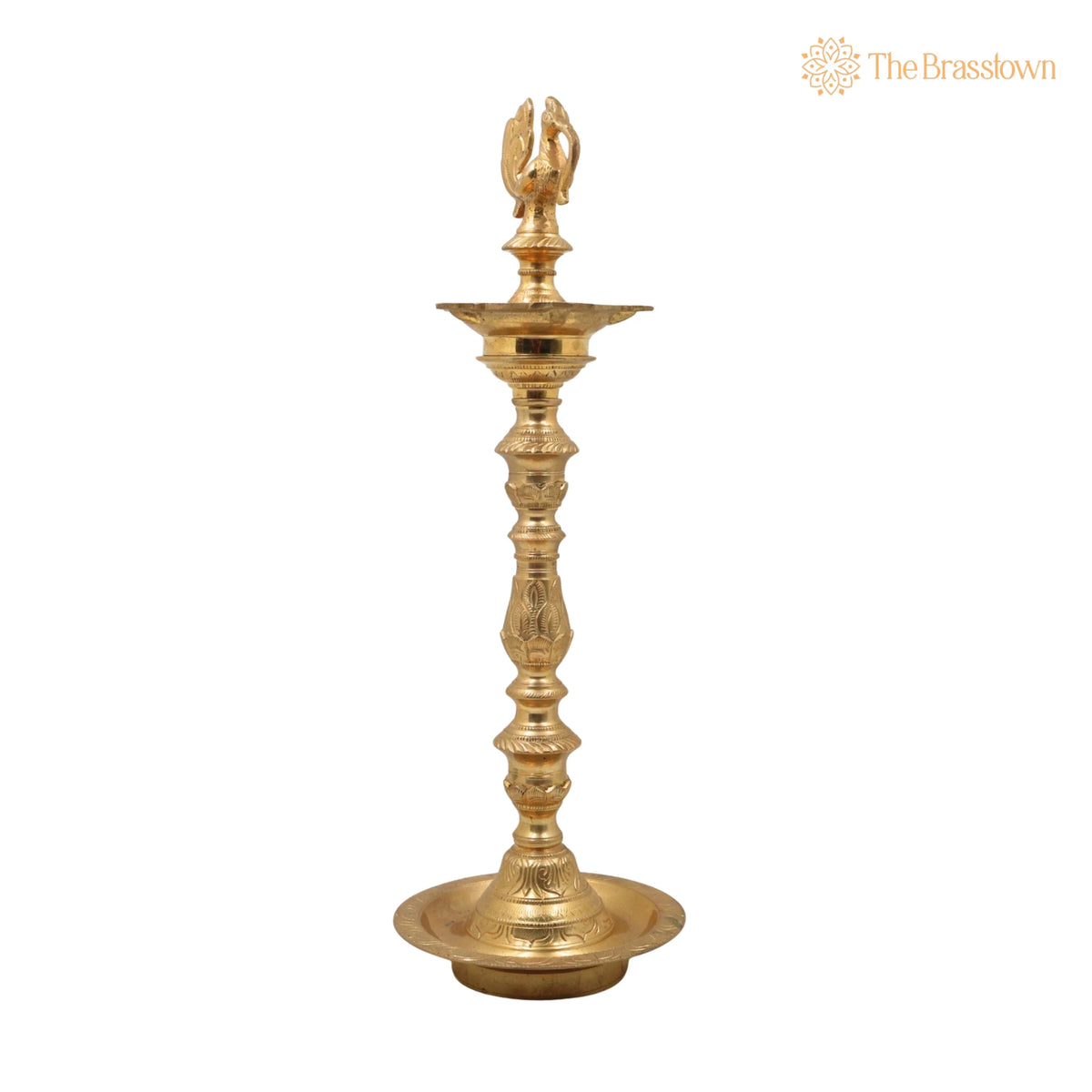 Brass Deepam – Handcrafted Nilavilakku Samai Lamp, Traditional Pital Diya Jyoti Deepa for Aarti, Puja & Home Mandir Décor 17 Inch 2