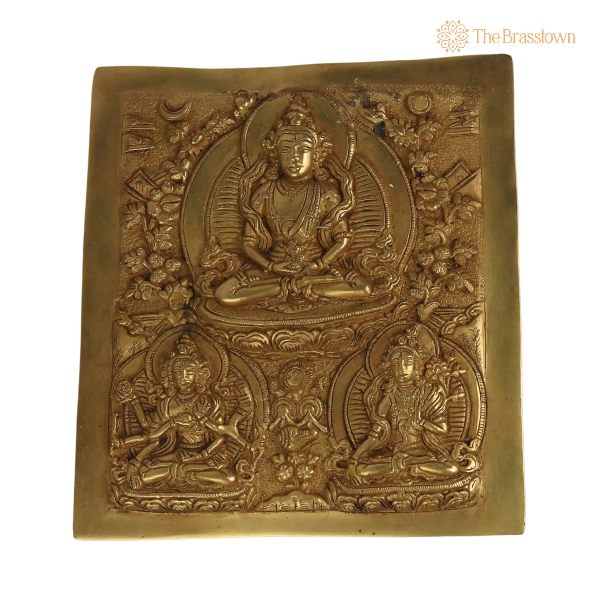 Brass Vasudhara Manjushri Wall Hanging – Handcrafted Manjushree Bodhisattva Idol for Home Temple Meditation & Pooja Décor 7.5 Inch 2