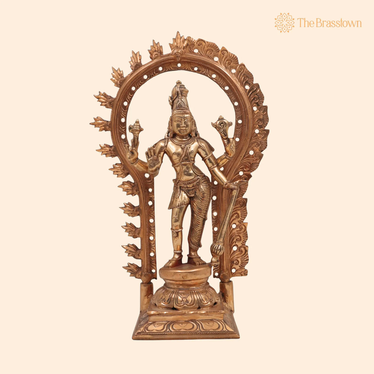Handmade Bronze Harihara Idol – Lord Harihar Vigraha for Temple & Home Pooja 15 Inch 1