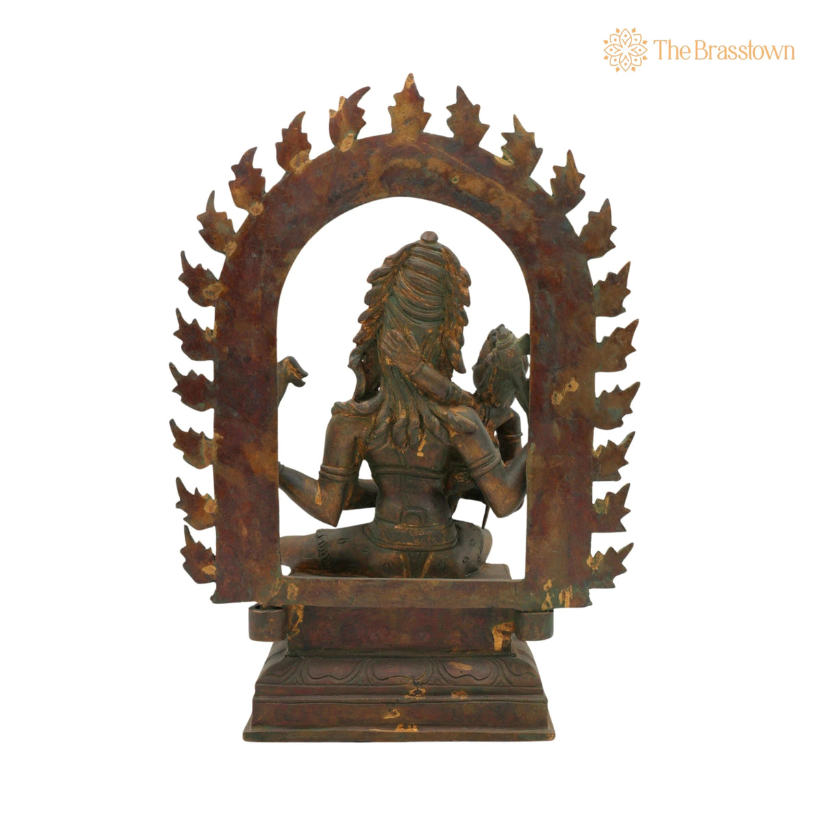 Handcrafted Bronze Shiva with Kartikeya Idol – Mahadev Panchaloha Murti, Chola Art Shiva Statue for Puja & Home Décor, Bholenath 13 Inch 4