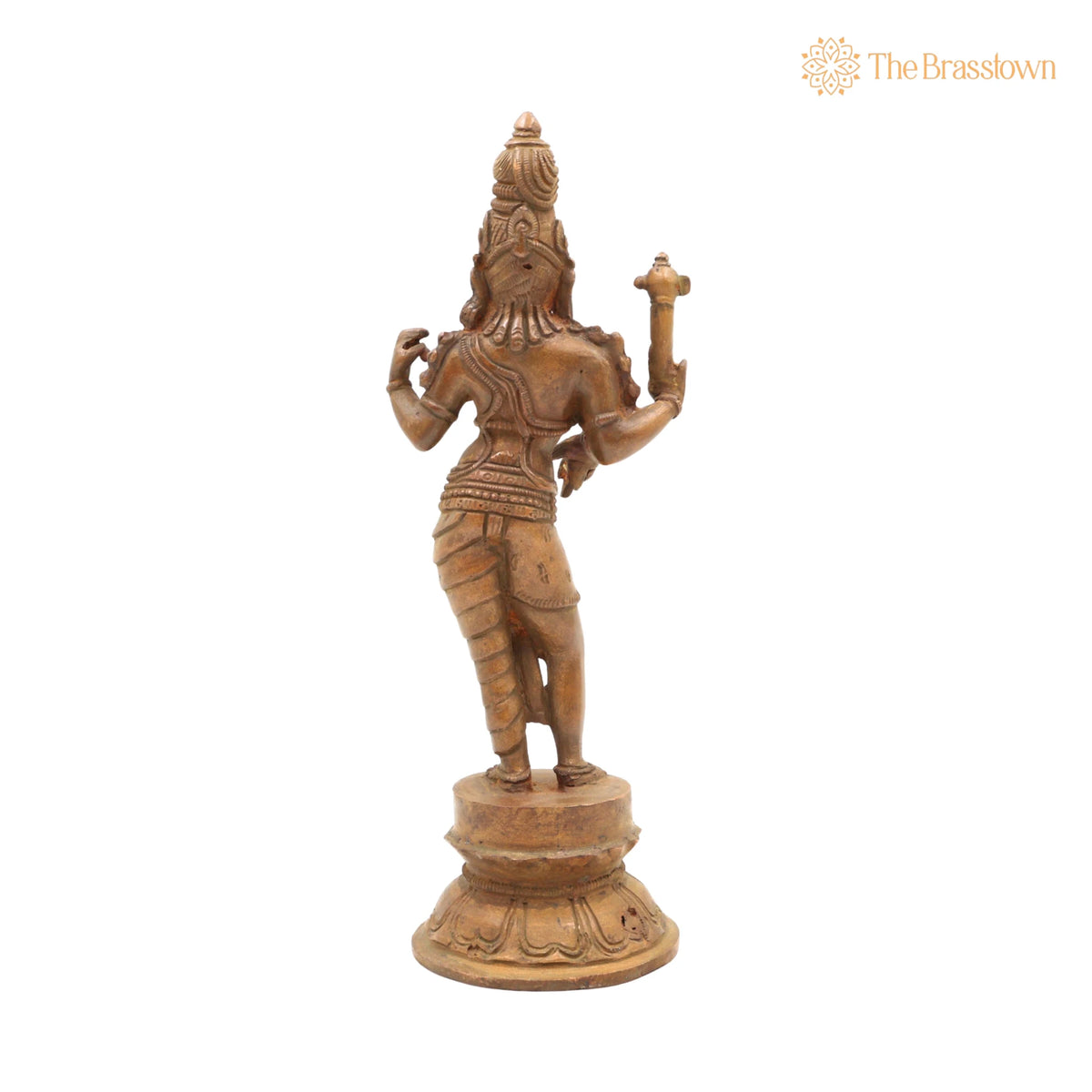 Bronze Ardhanarishvara Idol – Handcrafted Ardhanari Shiva Parvati Murti, Panchaloha / Chola Art Statue for Temple & Home Décor 9 Inch 4