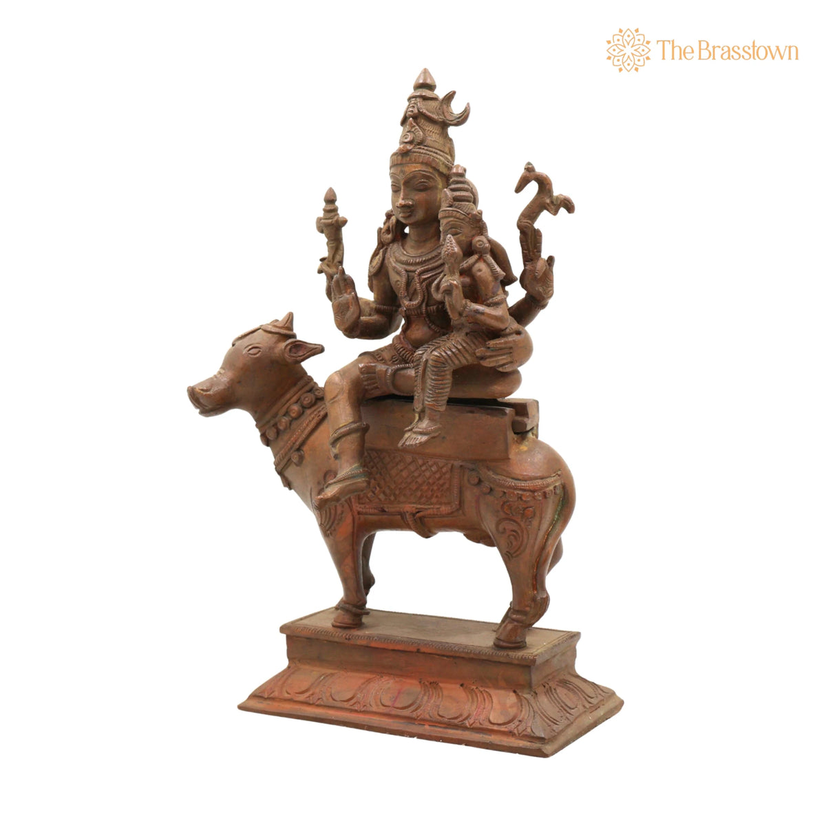 Handmade Panchaloha Bronze Shiva Parvati Idol – Chola Art Temple Sculpture, Shiva Shakti Figurine for Pooja & Home Décor 9 Inch 3