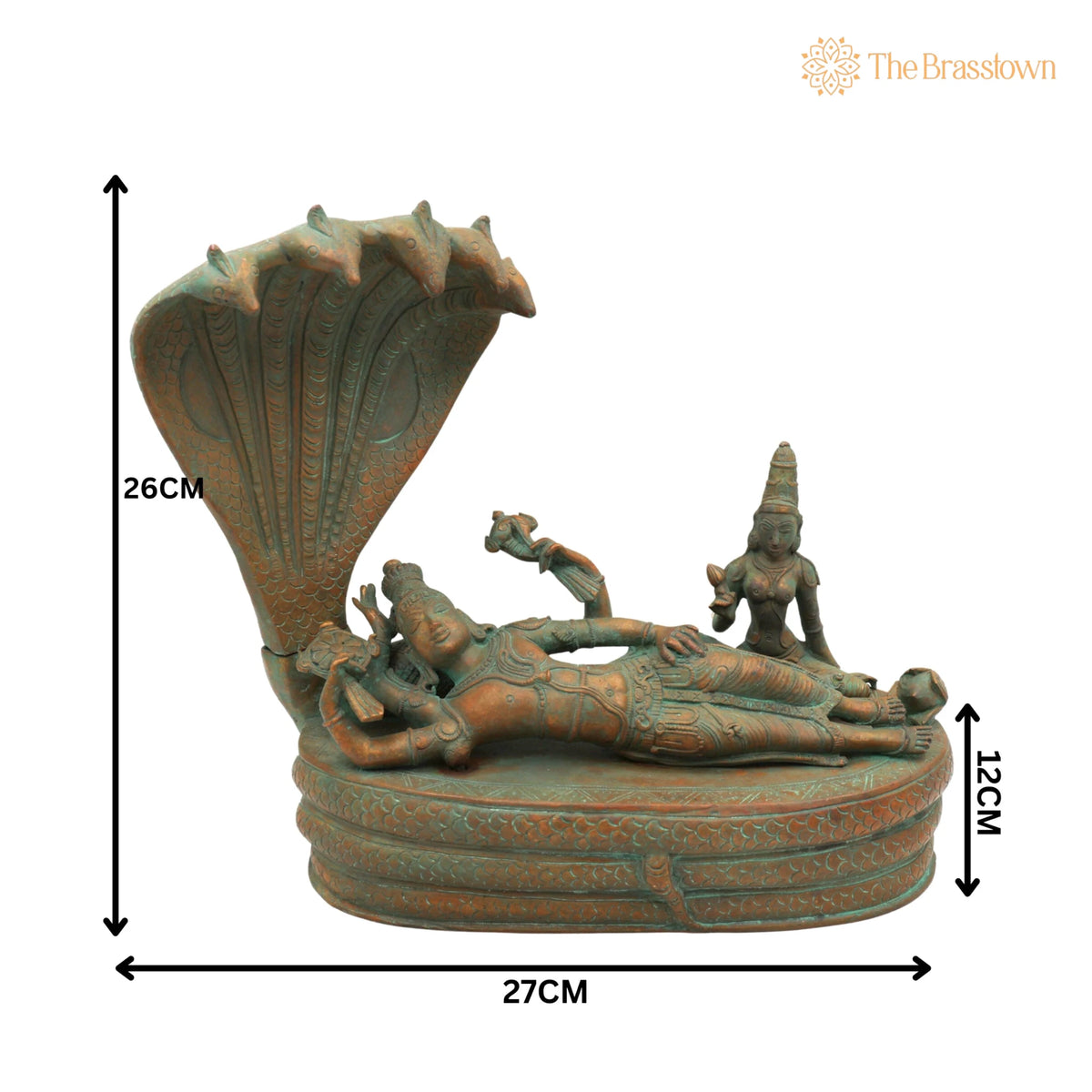 Handcrafted Panchaloha Bronze Padmanabha Idol – Anantha Padmanabha Murti for Puja, Home Mandir & Décor 10.5 Inch 5