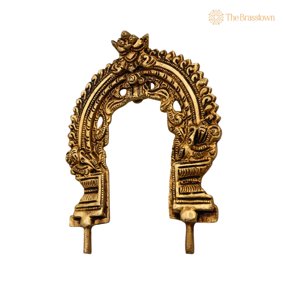 Brass Small Prabhavali Arch Frame – Handcrafted Wall Hanging Decorative God Backdrop, Traditional Temple Pooja Décor 5.5 Inch 4
