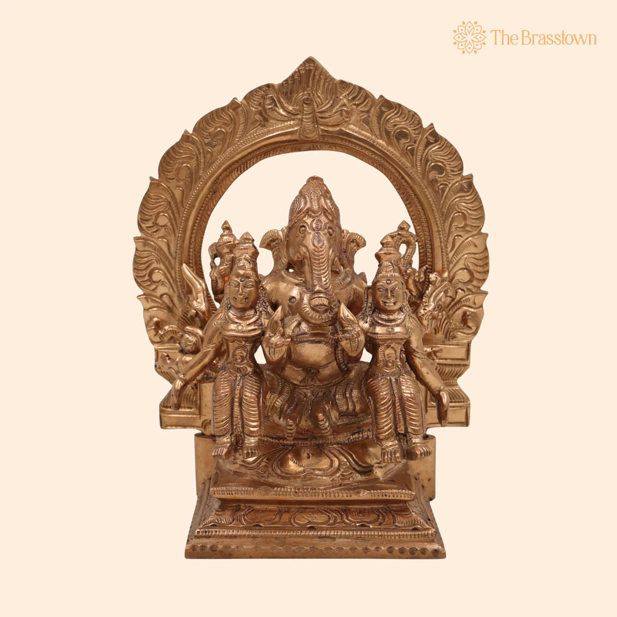 Handcrafted Panchaloha Riddhi Siddhi Ganesha Idol – Bronze Ganapati Vinayaka Statue, Vighnaharta Ganesh Murti for Home 6.5 Inch 1