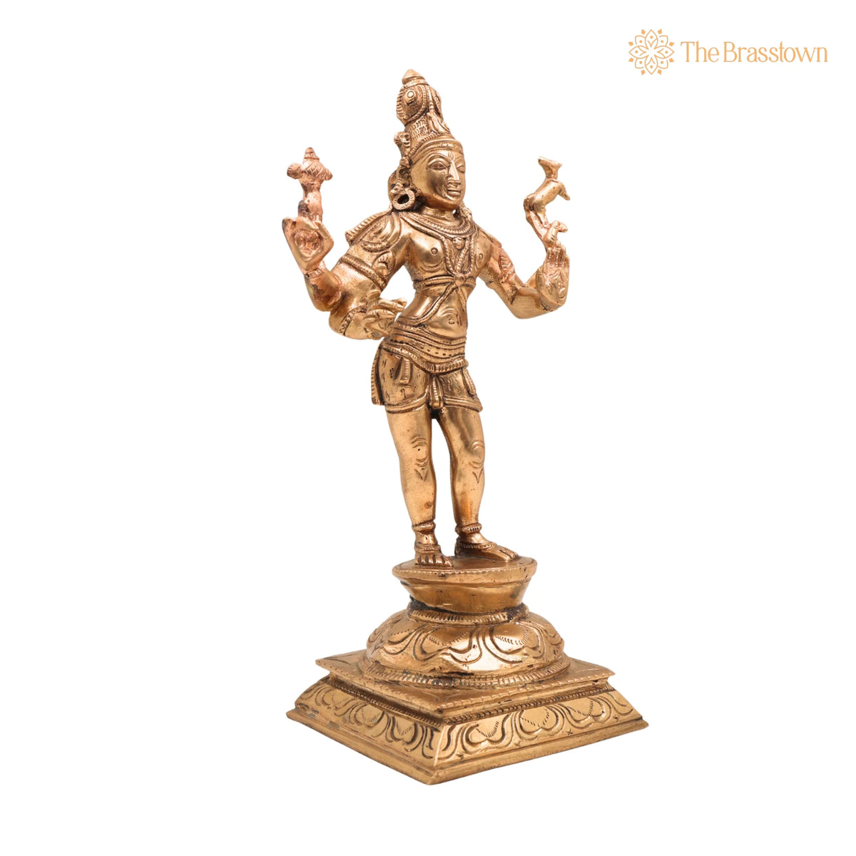 Panchaloha Bronze Shiva Idol – Mahadev Murti, Bholenath Statue, Handmade Chola Art for Temple & Home Décor 10 Inch 2