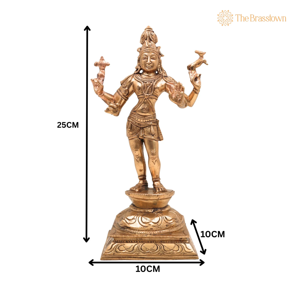 Panchaloha Bronze Shiva Idol – Mahadev Murti, Bholenath Statue, Handmade Chola Art for Temple & Home Décor 10 Inch 5
