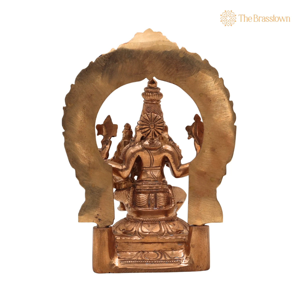 Vishnu Lakshmi with Prabhavali Bronze Panchaloha Idol – Handcrafted Traditional Temple Arch 7 Inch 4