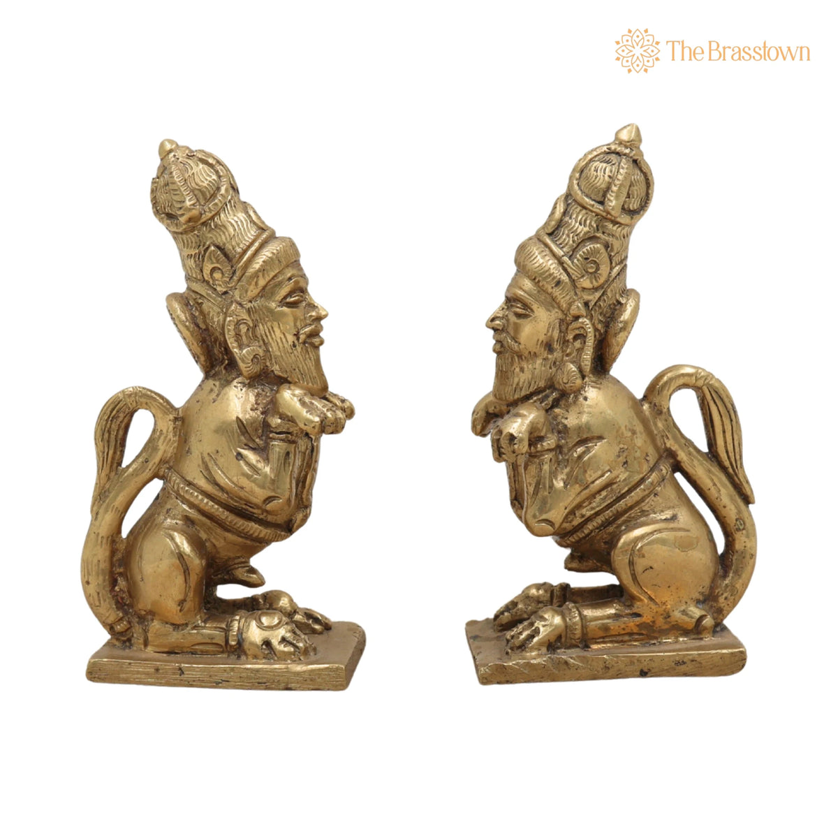 Handcrafted Bronze Purushamruga Yali Idol – Panchaloha Vyala Simhamukha Shardula Chola Art Temple Sculpture for Vastu & Home Décor 3 Inch 3