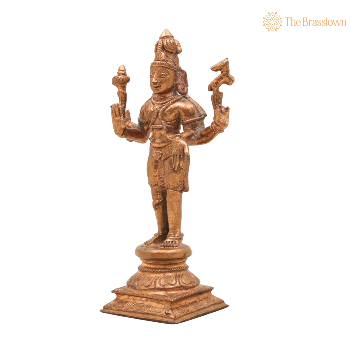 Handmade Panchaloha Bronze Shiva Idol – Mahadev Murti, Shambhu Statue, Bholenath Sculpture, Chola Art, Divine Hindu Deity 6 Inch 3