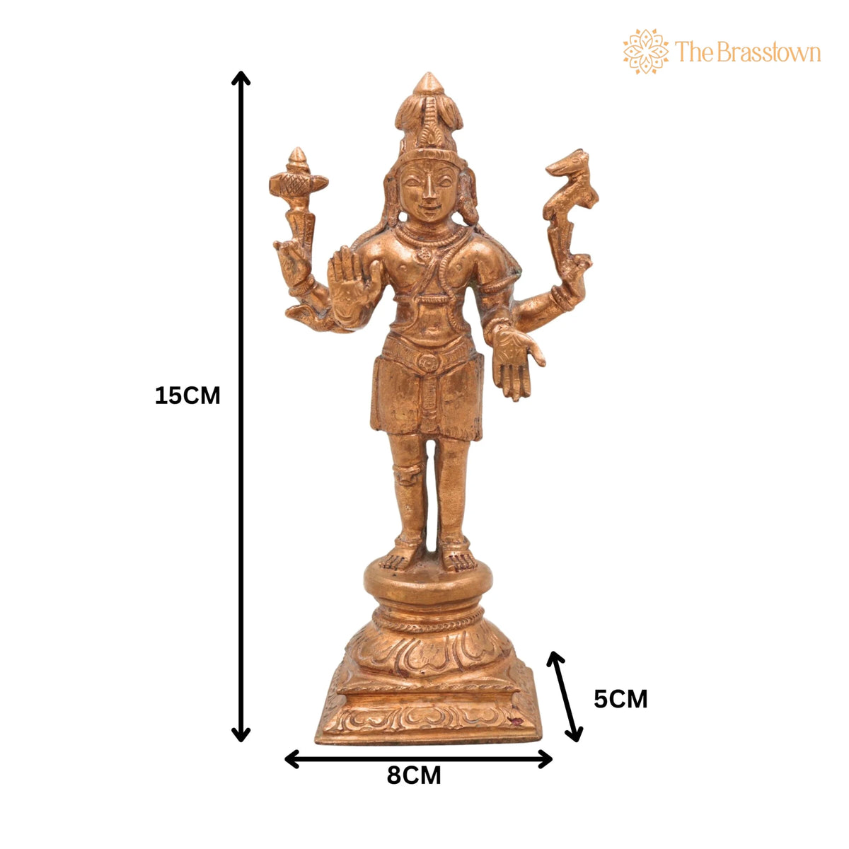 Handmade Panchaloha Bronze Shiva Idol – Mahadev Murti, Shambhu Statue, Bholenath Sculpture, Chola Art, Divine Hindu Deity 6 Inch 5