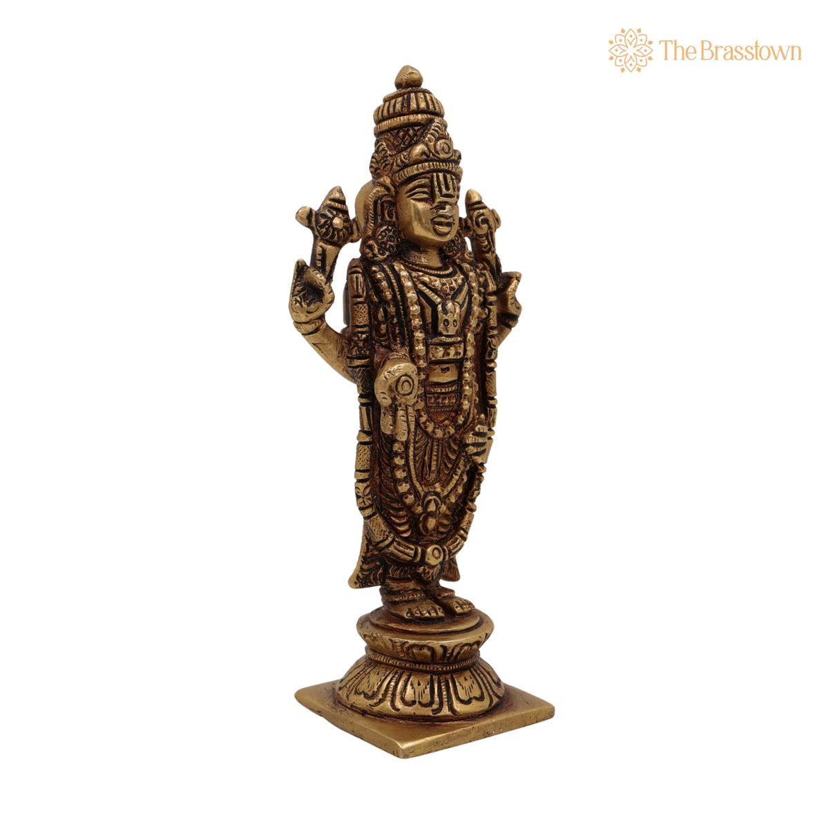 Brass Balaji Venkateswara Idol – Handcrafted Narayana Srinivasa Murti, Pooja, Home Décor & Spiritual Gift Sculpture 6.5 Inch 2