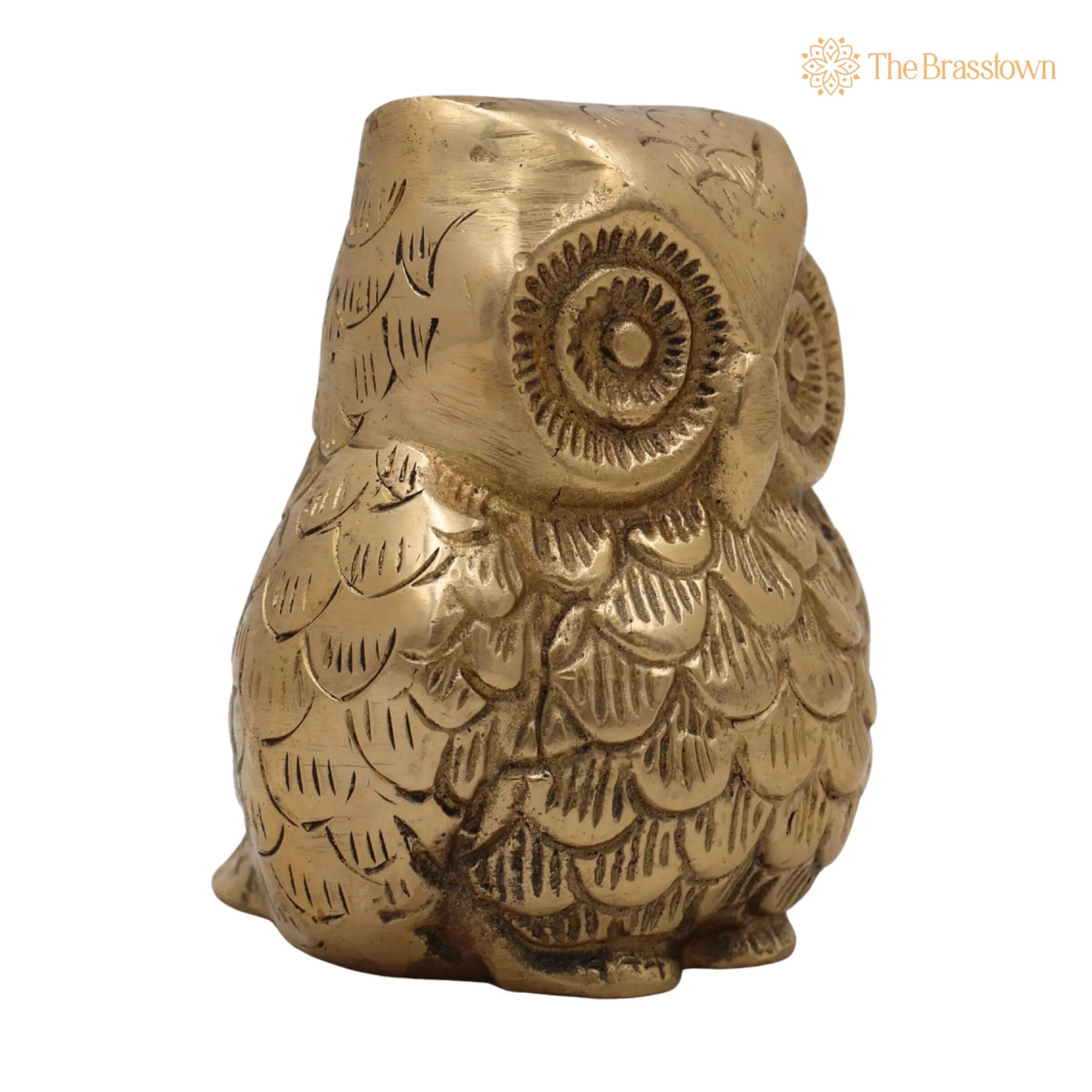 Handcrafted Brass Owl Idol – Ullu, Pechu, Uluka, Lakshmi Pakshi Sculpture, Vastu, Feng Shui & Home Décor Showpiece 3.5 Inch 2