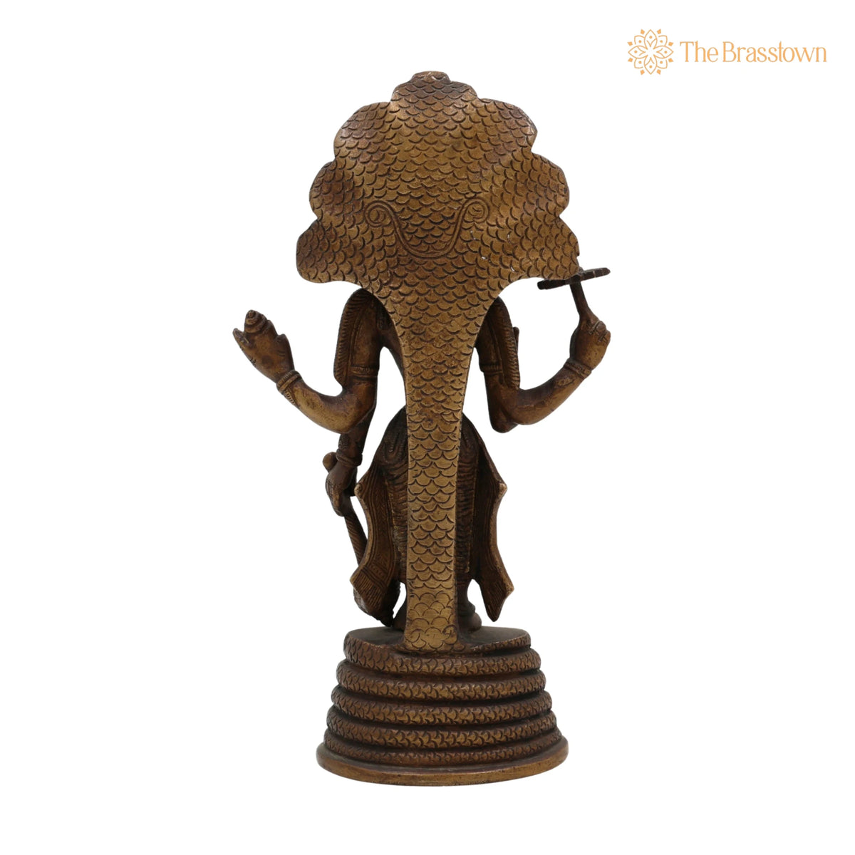 Brass Vishnu Idol – Narayana Murti, Padmanabha Murti, Home Décor & Pooja Idol, Handcrafted 9.5 Inch 4