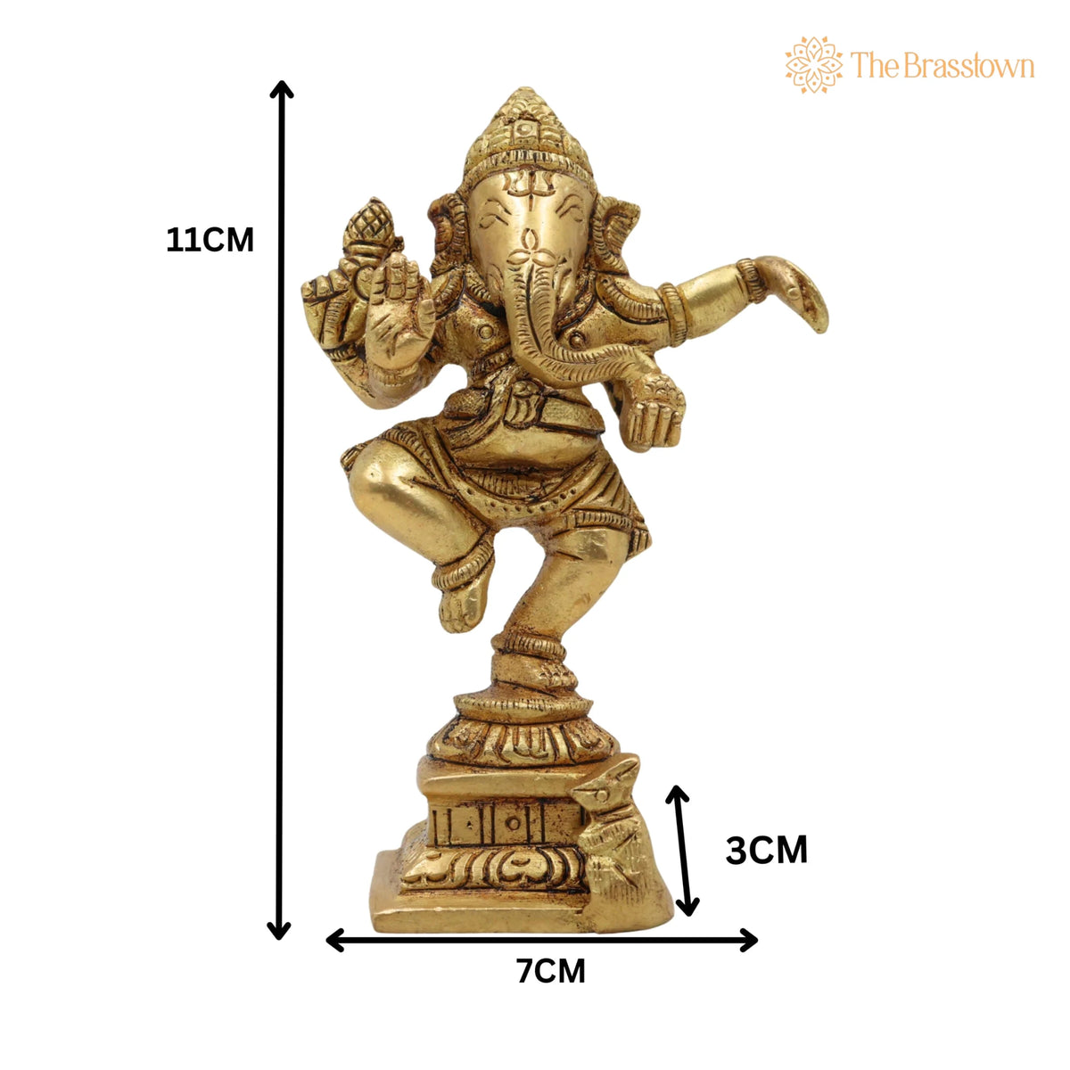 Handcrafted Brass Ganesha Idol – Vinayaka Ganpati Murti for Pooja Room, Home Temple & Gift 4.5 Inch 5