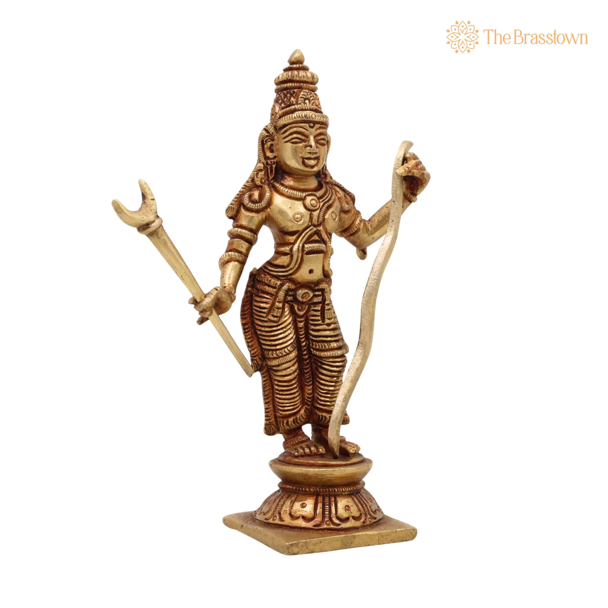 Brass Sri Ram Idol – Handcrafted Pital Rama Murti, Ayodhya Ramachandra Statue, Raghava Vigraham for Home Temple Puja Décor 6.5 Inch 2