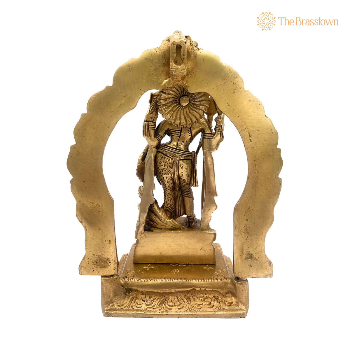 Brass Ardhanarishvara Statue with Prabhavali – Handcrafted Ideal for Home Décor and Pooja 8 Inch 4