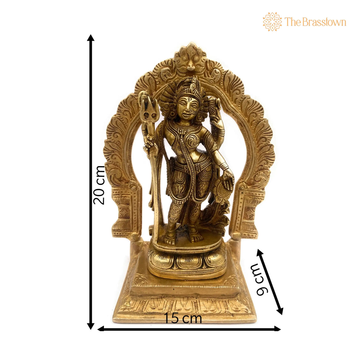 Brass Ardhanarishvara Statue with Prabhavali – Handcrafted Ideal for Home Décor and Pooja 8 Inch 5