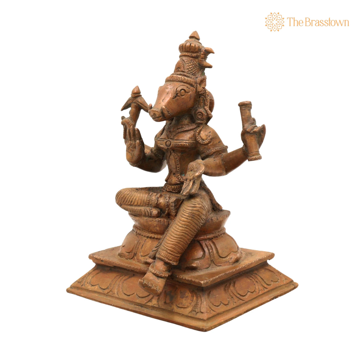 Handcrafted Bronze Panchaloha Varahi Devi Idol – Chola Art Varahi Amman, Ashta Matrika Barahi Mata Temple Sculpture 6 Inch 3