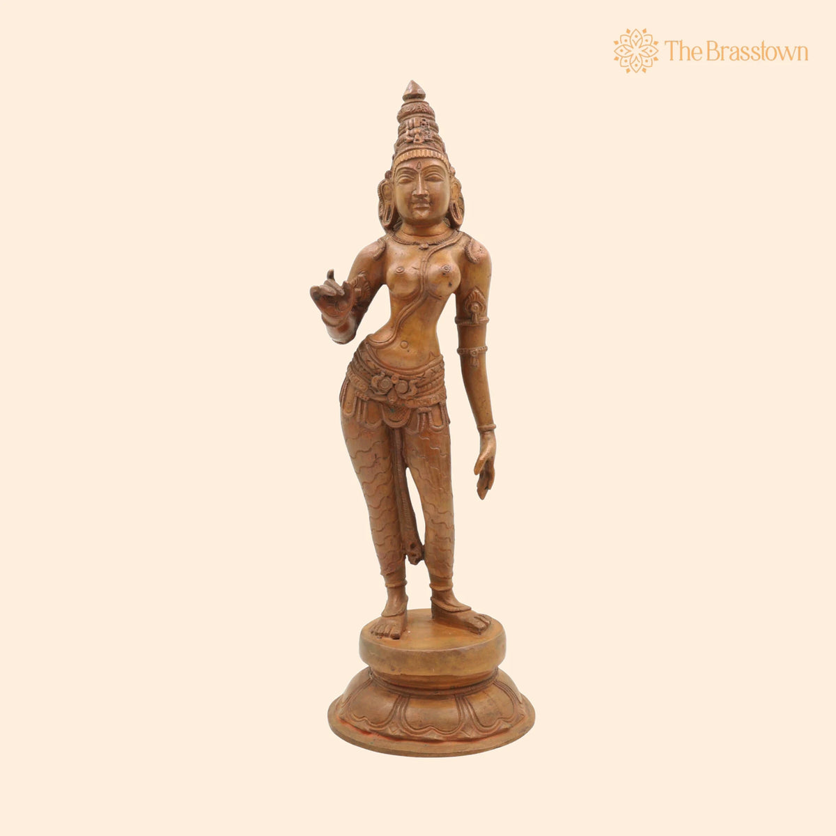 Handmade Bronze Parvati Idol – South Indian Chola Art Devi Sculpture for Home Temple Décor 13 Inch 1