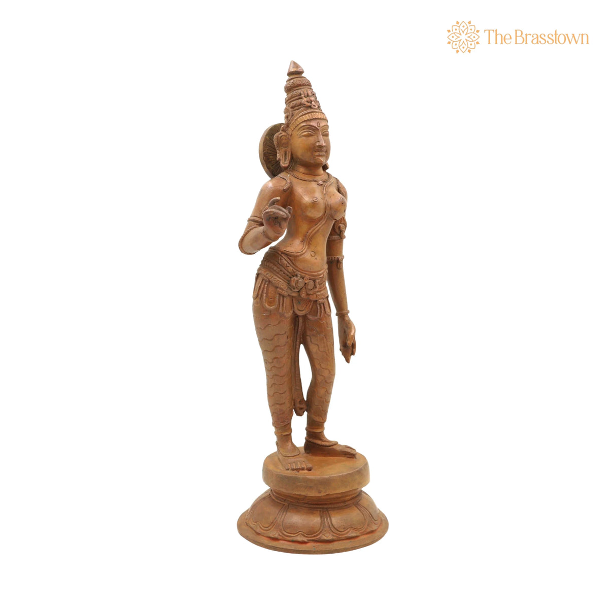 Handmade Bronze Parvati Idol – South Indian Chola Art Devi Sculpture for Home Temple Décor 13 Inch 2
