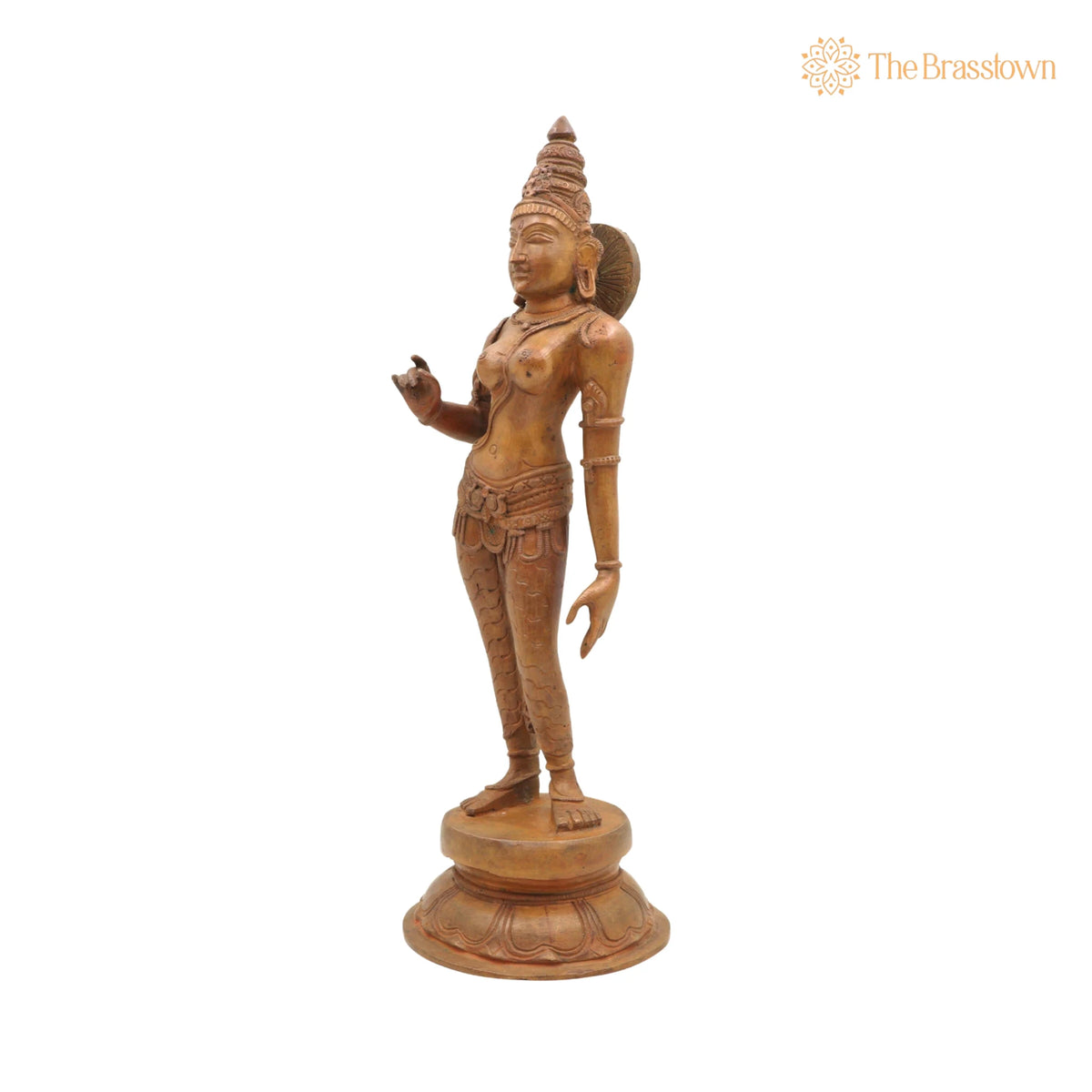 Handmade Bronze Parvati Idol – South Indian Chola Art Devi Sculpture for Home Temple Décor 13 Inch 3