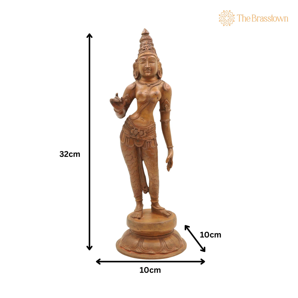 Handmade Bronze Parvati Idol – South Indian Chola Art Devi Sculpture for Home Temple Décor 13 Inch 5