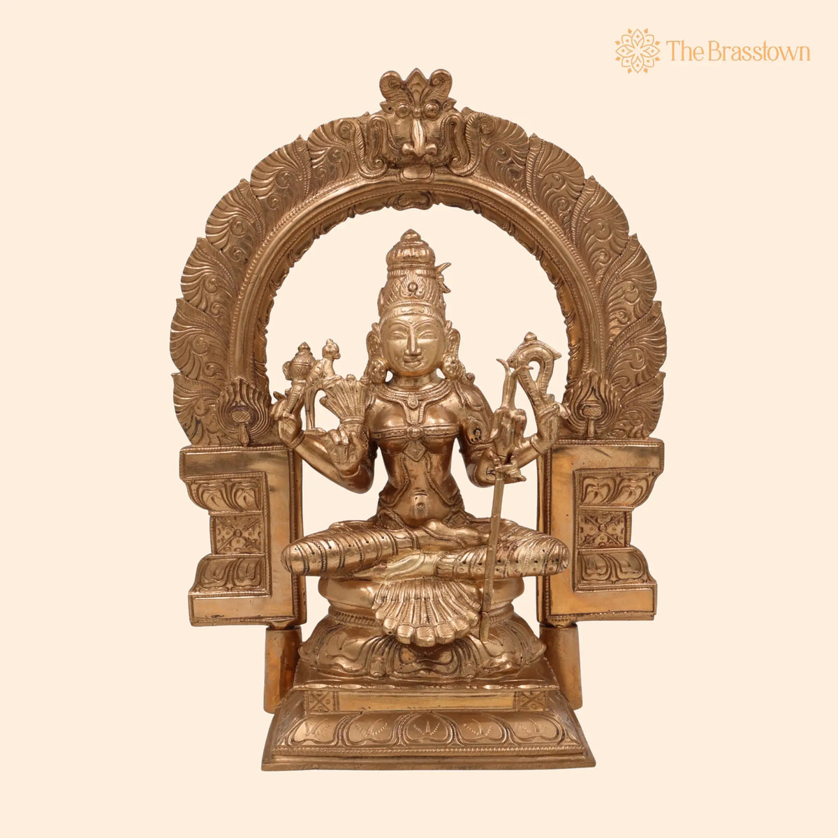 Handcrafted Bronze Panchaloha Rajarajeshwari Idol for Puja, Home Mandir & Décor 14 Inch 1