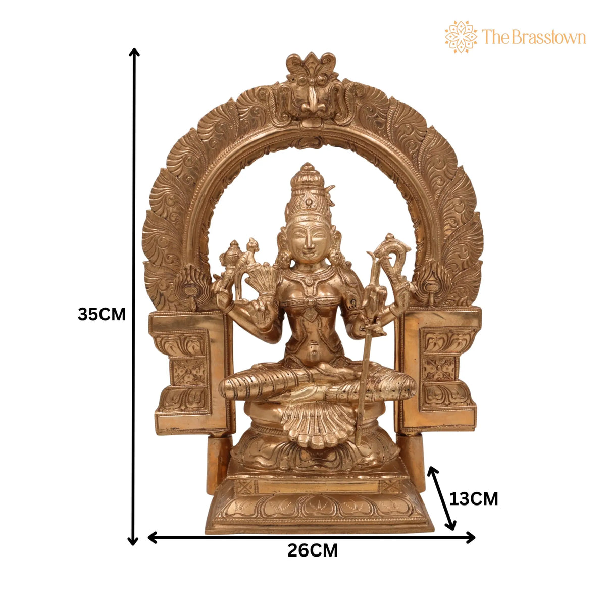 Handcrafted Bronze Panchaloha Rajarajeshwari Idol for Puja, Home Mandir & Décor 14 Inch 5