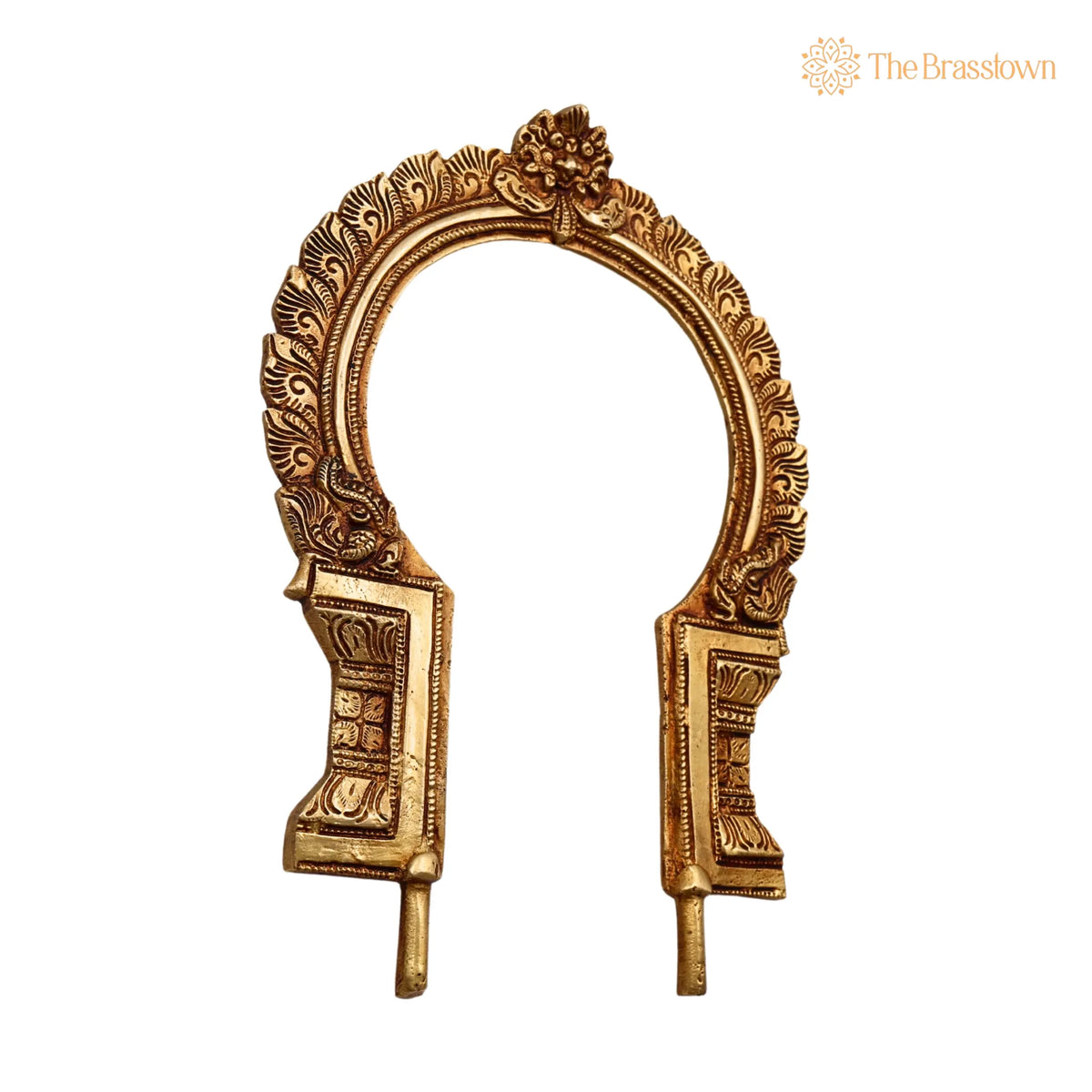 Brass Traditional Prabhavali Frame – Handcrafted Arch Wall Hanging for Temple, Home Décor, Prabhawali for Deity, Prabhaval 12 Inch 3