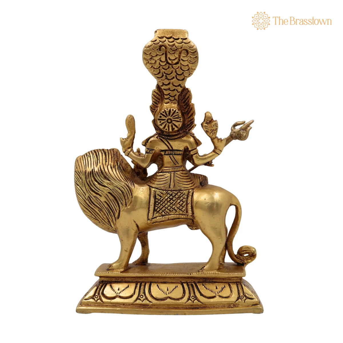 Brass Pratyangira Devi Idol – Handcrafted Narasimhi Simhamukhi Statue for Pooja Room, Temple, Home & Office Décor 7 Inch 4