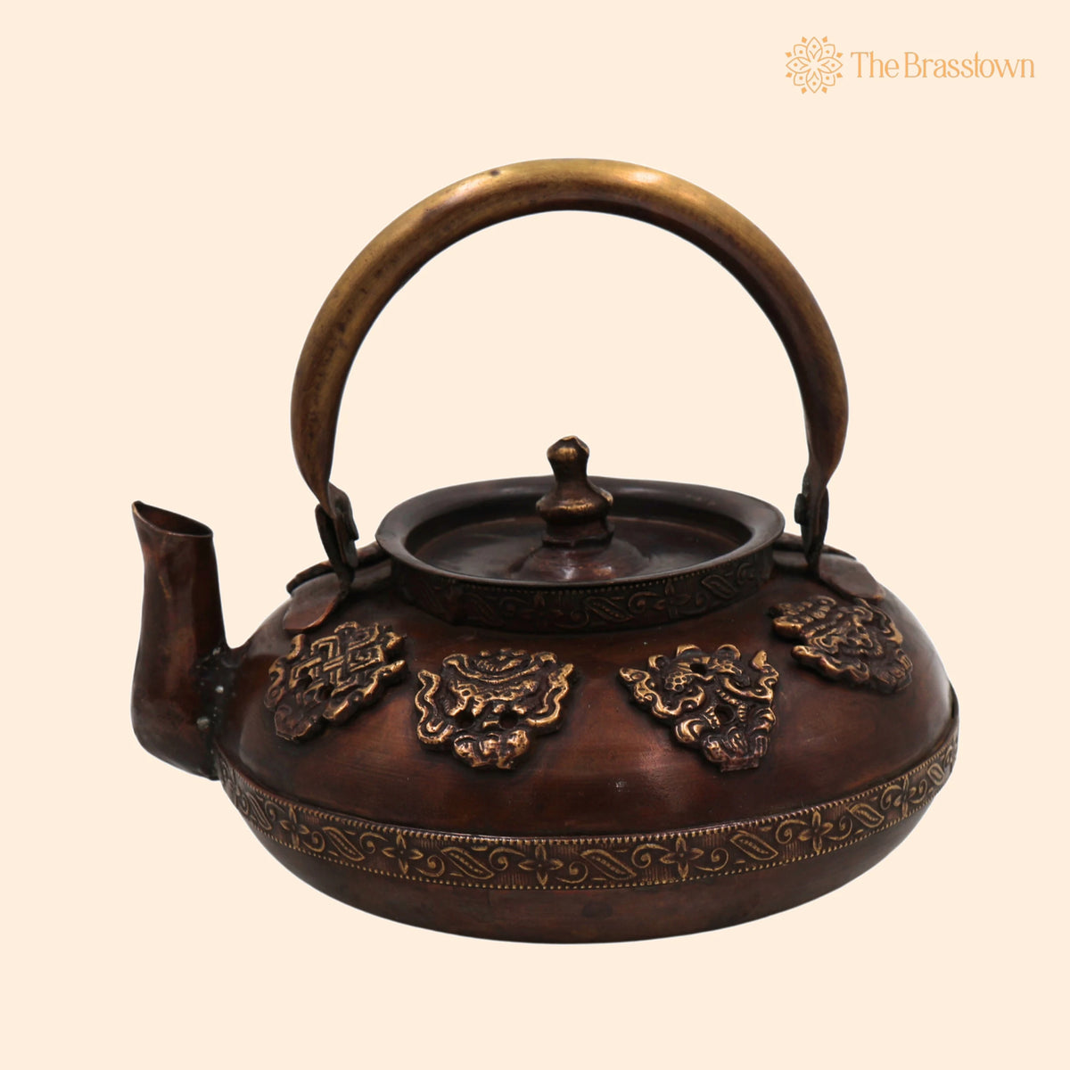 Brass Kettle Surai Idol – Handcrafted Peetal Pital Pittal Tea Coffee Pot, Traditional Water Jug Samovar Urn Carafe 3 Inch 1
