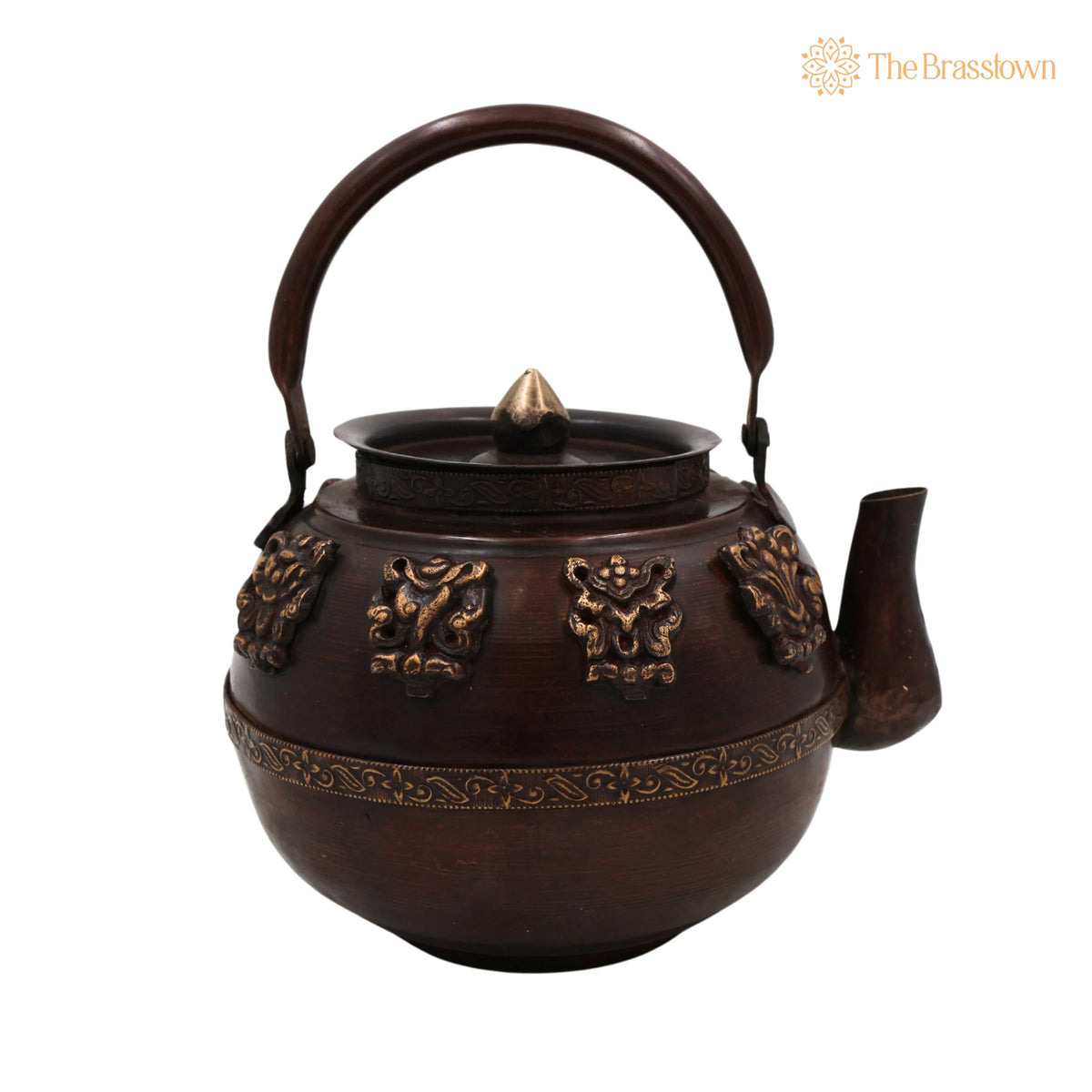 Brass Handmade Kettle Idol – Surai, Tea & Coffee Container, Traditional Indian Brass Pooja Murti, Decorative Brass Sculpture 5 Inch 5