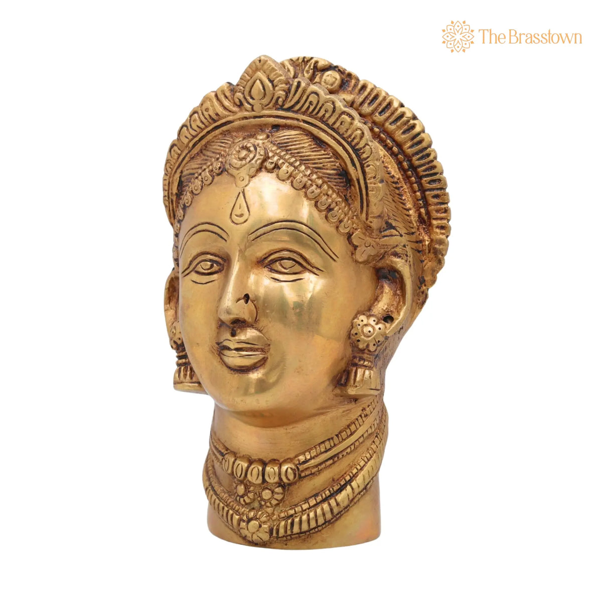 Handcrafted Brass Gowri Face Idol – Home Temple & Spiritual Décor 7.5 Inch 3