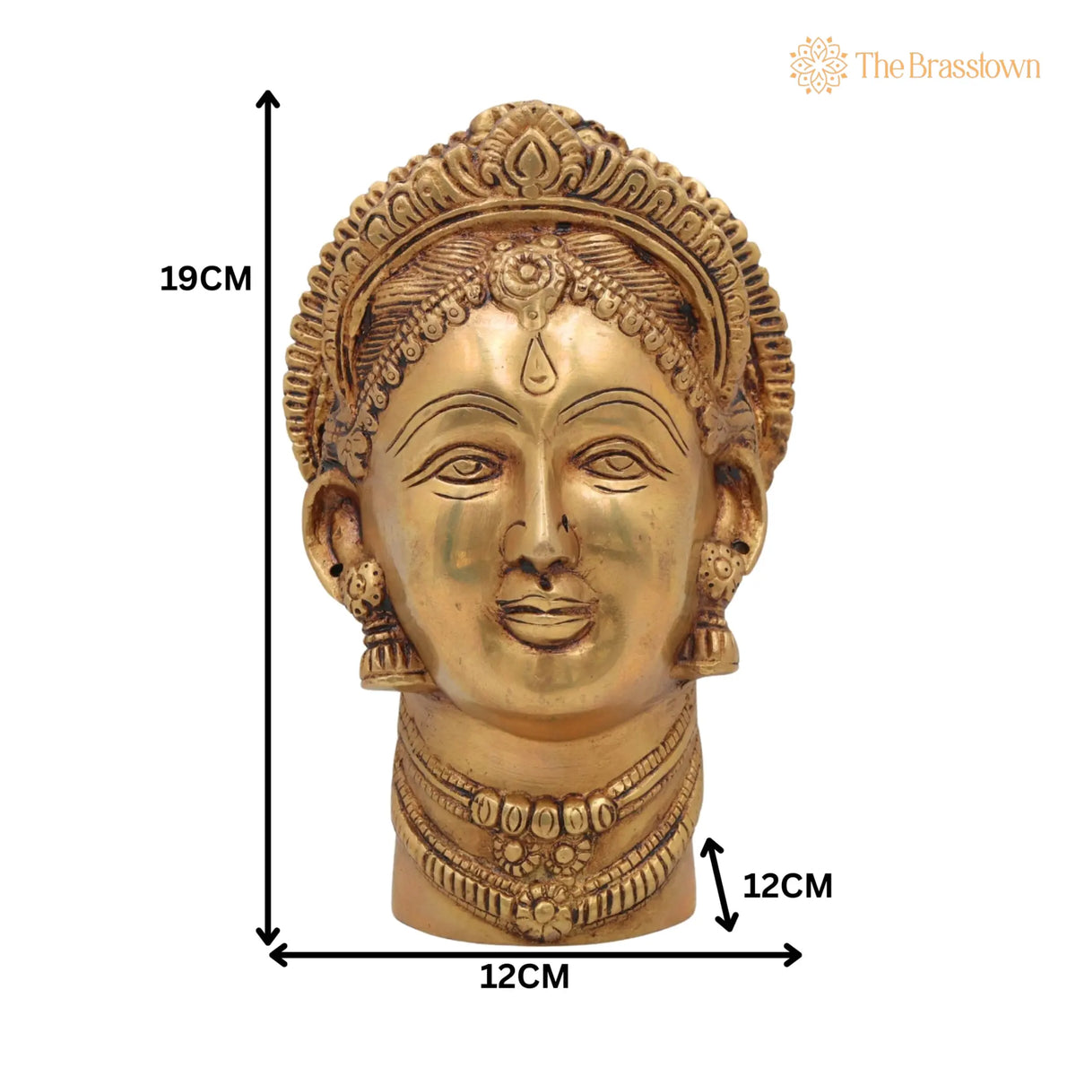 Handcrafted Brass Gowri Face Idol – Home Temple & Spiritual Décor 7.5 Inch 5