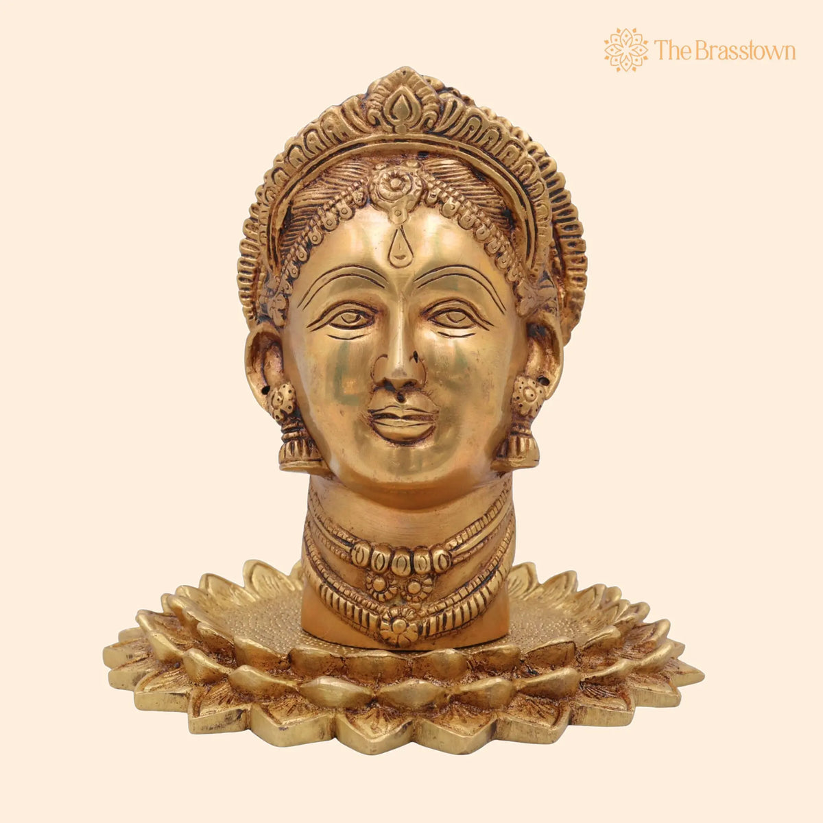 Handcrafted Brass Gowri Face Idol – Temple & Home Décor 8.5 Inch 1