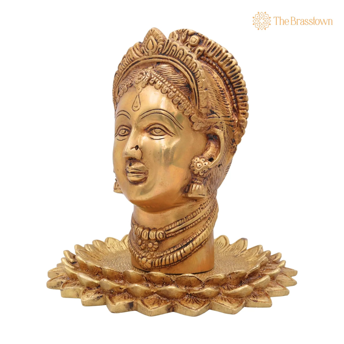 Handcrafted Brass Gowri Face Idol – Temple & Home Décor 8.5 Inch 3