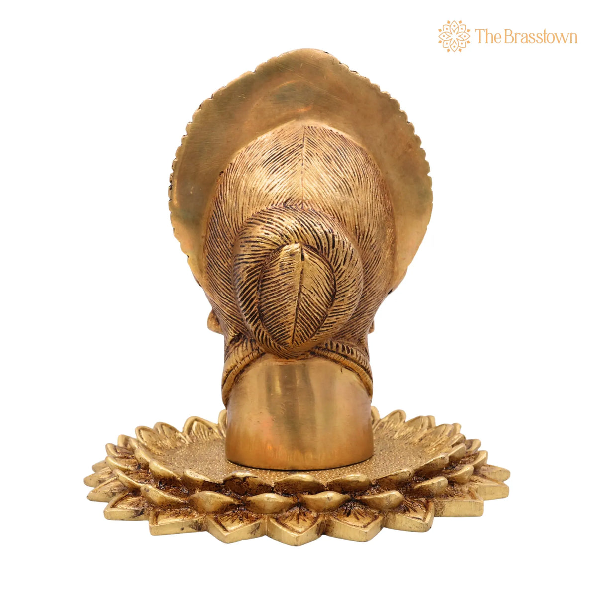 Handcrafted Brass Maha Lakshmi Face Idol on Lotus – Home Temple & Décor 8.5 Inch 4