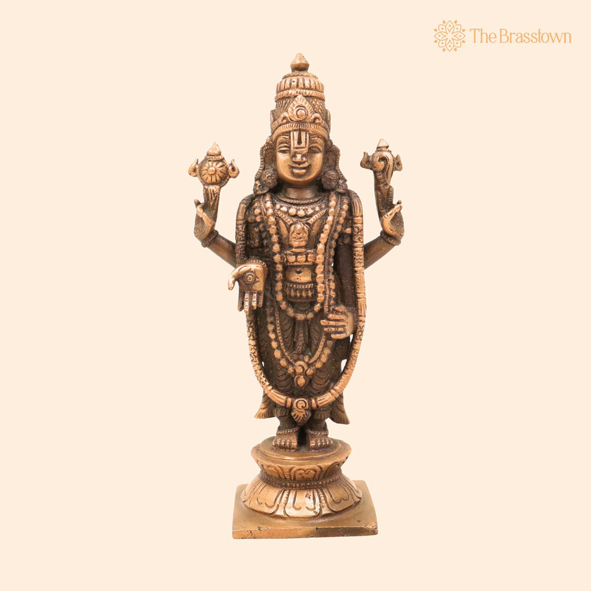 Handmade Bronze Venkateshwara Idol – Balaji, Srinivasa, Tirupati Murti, Panchaloha / Panchadhatu Sculpture for Temple & Home Décor 6.5 Inch 1